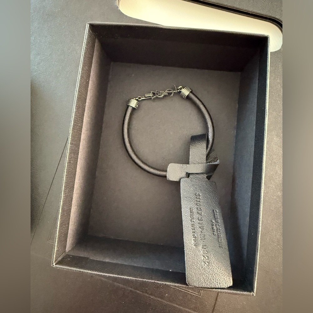 NWT YSL SAINT LAURENT OPYUM Bracelet Black lLeather Unisex🖤💝 - Picture 9 of 16